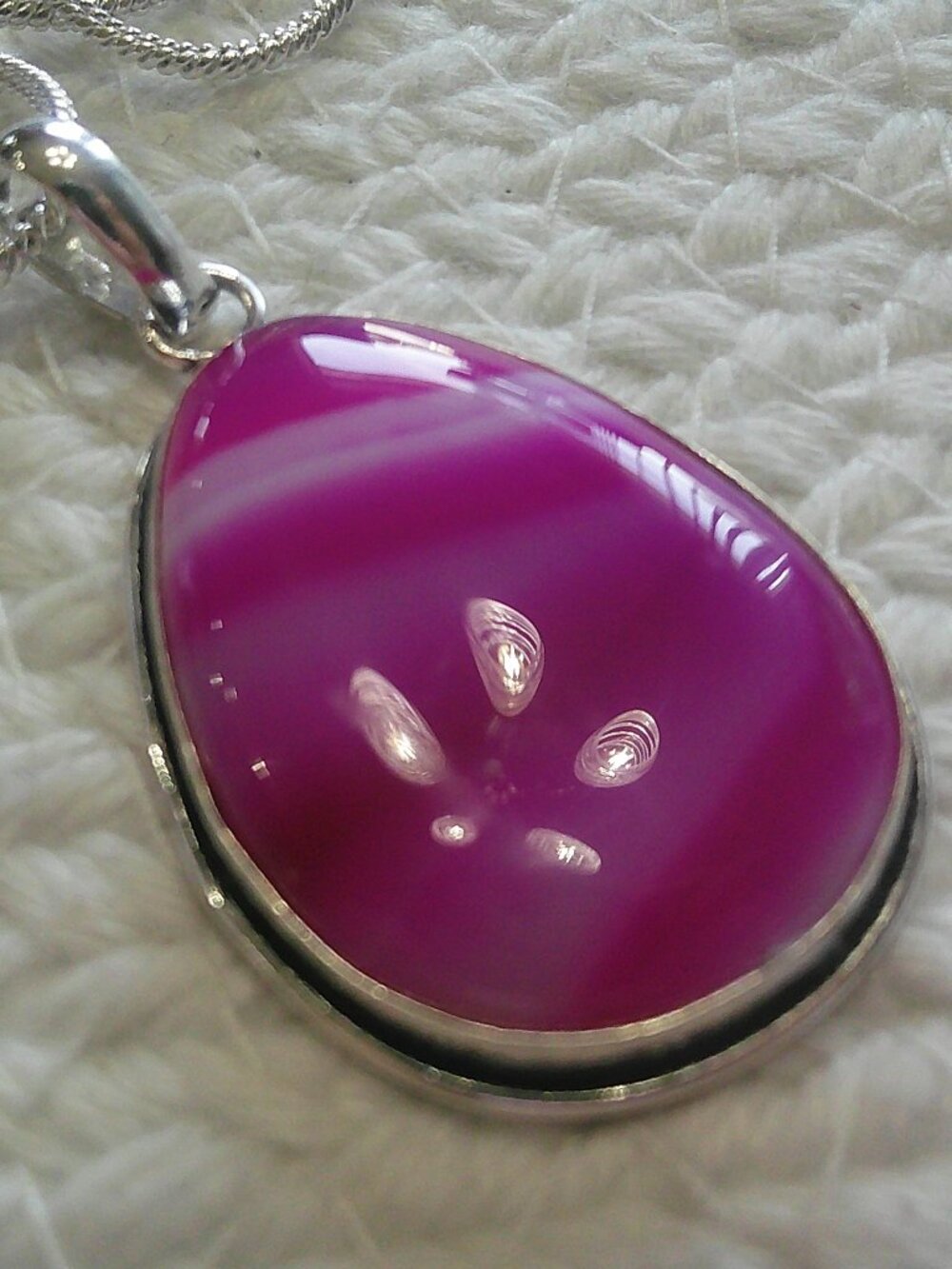 Beautiful PINK BOTSWANA AGATE Handmade Sterling 925 Pendant/Chain #215F